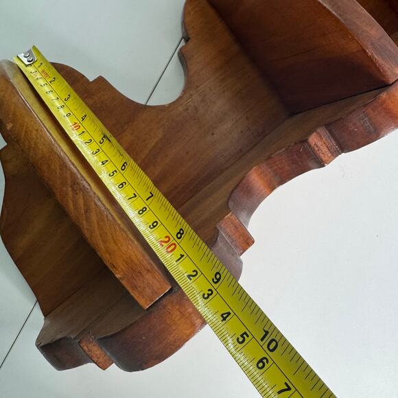 Vintage Wood Corner Shelf 3 Tier Wall Hanging Display Cottagecore Rustic 17” - Picture 10 of 10
